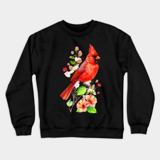 Watercolor Northern Red Cardinal Crewneck Sweatshirt